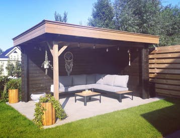 Houten veranda | Gratis maatwerk | Bouwpakket op maat!, Tuin en Terras, Overkappingen, Verzenden, Nieuw, Veranda