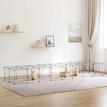 vidaXL Huisdierenkooi met deur 36 panelen 280x70x35 cm staal, Dieren en Toebehoren, Verzenden, Nieuw