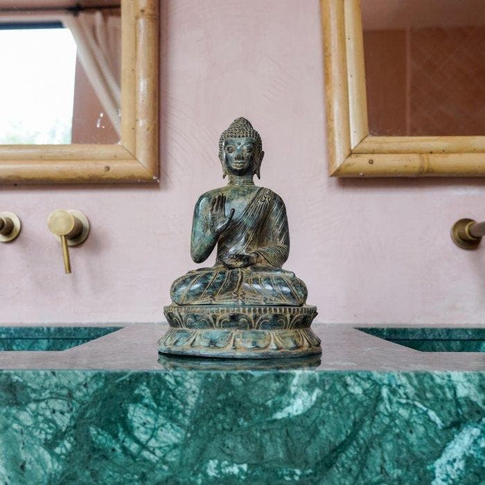 Sculpture, NO RESERVE PRICE - Bronze Sculpture Abhaya Mudra, Antiquités & Art, Art | Objets design