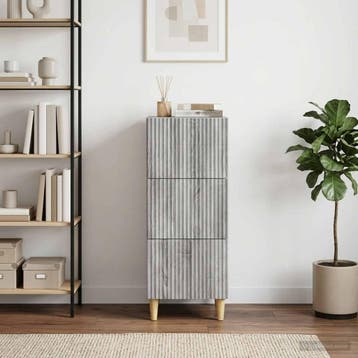 vidaXL Ladekast Grijs sonoma 33 x 34,5 x 90 cm Bewerkt hout, Huis en Inrichting, Verzenden, Nieuw