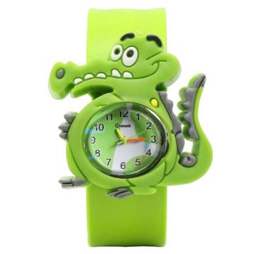 Fako - Kinderhorloge - Slap On Mini - Krokodil - Groen, Handtassen en Accessoires, Verzenden, Nieuw