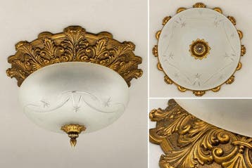 Plafondlamp - Sierlijke plafonnière – goudkleurige