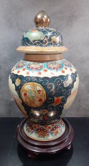 Satsuma - Vase avec couvercle - Céramique - Émaux