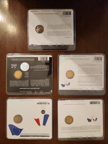 Frankrijk. 2 Euro 2013/2017 (5 coincards) (Zonder