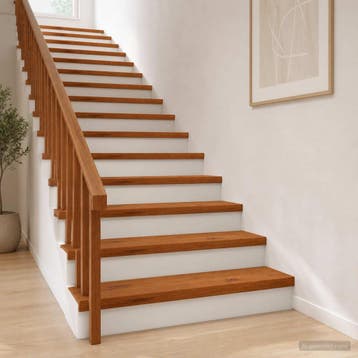 vidaXL Trap Tread 2 st 80 x 30 x 2 cm Bruin Massief, Bricolage & Construction, Verzenden
