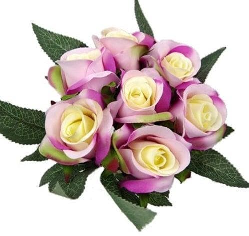 Schattig boeketje Lila Creme 7 stelen 25 cm, Maison & Meubles, Accessoires pour la Maison | Plantes & Fleurs artificielles