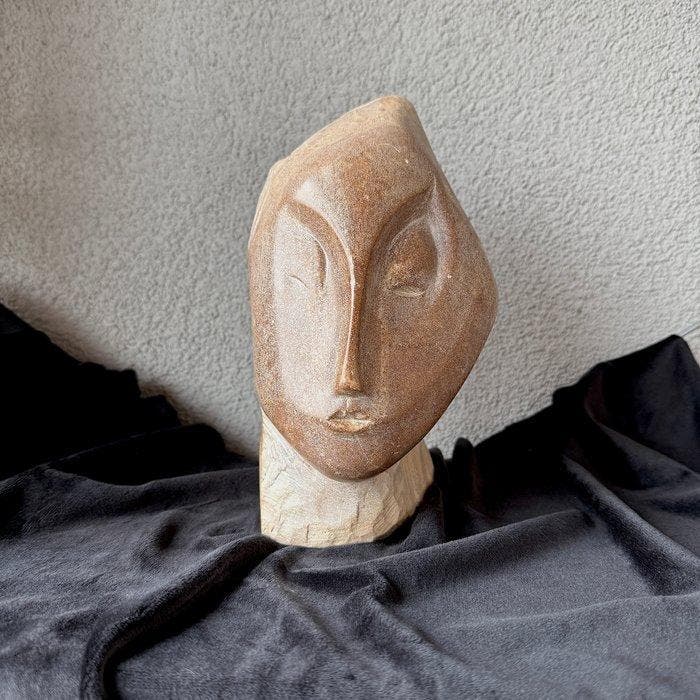 Beeld, Human face or mask statue decorative ornament 5.3kg -, Antiquités & Art, Curiosités & Brocante