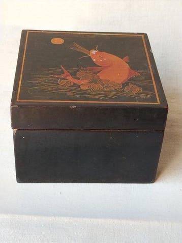 Kruidendoos - Hout - Japans gelakte doos 12×12 cm, Antiek en Kunst