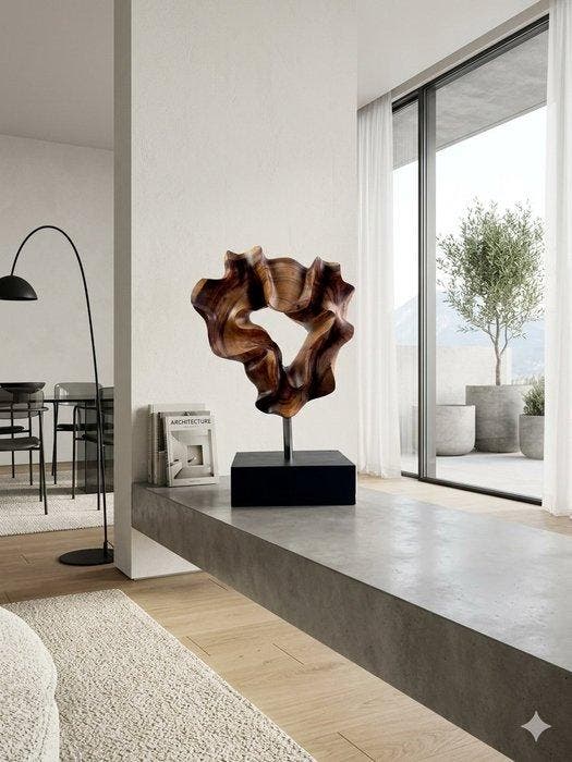 Sculpture, Scultura Astratta Organic Flow in Legno, Antiquités & Art, Art | Objets design