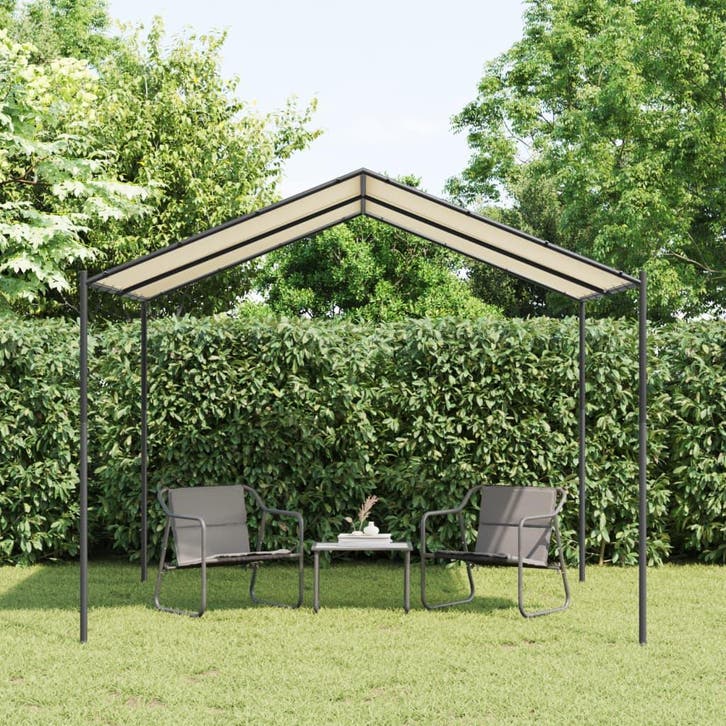 vidaXL Tuinpaviljoen 3x3 m staal en stof beige, Tuin en Terras, Partytenten, Nieuw, Verzenden