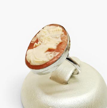 Zilver - Ring - Handgegraveerde camee