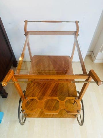 Chariot de service - Bois, Verre