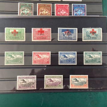Albanië 1924/1945 - Vier volledige emissies Rood Kruis en, Gestempeld