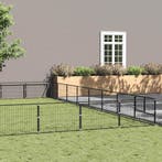 vidaXL Hondenkennel 80 m² staal zwart, Dieren en Toebehoren, Verzenden, Nieuw