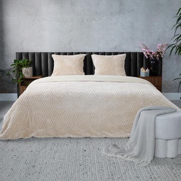 Teddy Hexagon dekbedovertrek - crème-wit - 200 x 220 cm |, Verzenden, Nieuw