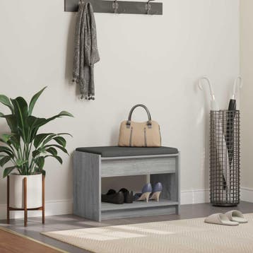 vidaXL Hallenbank Grijze Sonoma 63 x 38 x 45 cm, Verzenden, Nieuw