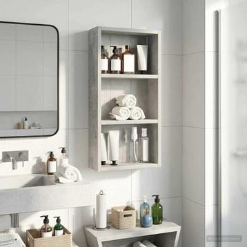 vidaXL Badkamer wandkast Beton Grijs 30 x 10 x 60,5 cm, Verzenden
