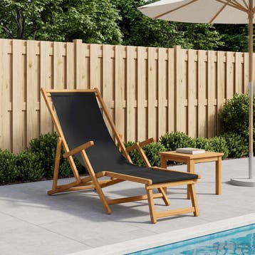 vidaXL Opvouwbare zonnebed 3 Positie Massief Eucalyptus Hout, Verzenden, Nieuw