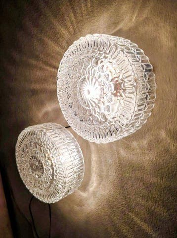 Plafondlamp (2) - Elegant paar originele mid-century