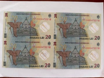 Roemenië. - 4 x 20 Lei - 2025 - Sheet of 4 - Pick 119Ac1