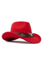 Cowboyhoed Rood Wolvilt Stier Rode Cowboy Western Hoed Stier, Ophalen of Verzenden