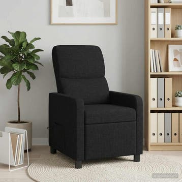 vidaXL Massage Relaxstoel Zwart Polyester, Verzenden