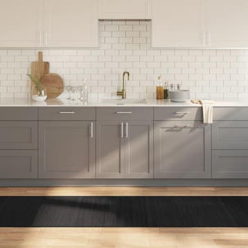 vidaXL Vloerkleed rechthoekig 70x1000 cm bamboe zwart, Verzenden