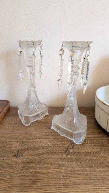 Kandelaar - Glas, Antiek en Kunst
