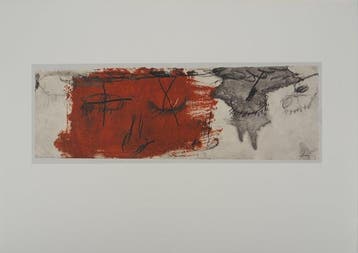 Antoni Tapies (1923-2012) - Portrait expressif en rouge