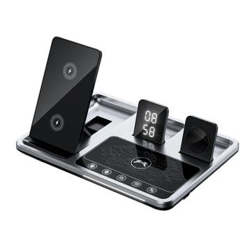 DrPhone TimeCharge – 4-in-1 Draadloze Oplader Dock met Klok, Verzenden, Nieuw