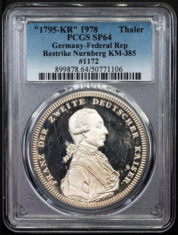 Duitsland. Thaler 1795 (1978 restrike), Postzegels en Munten