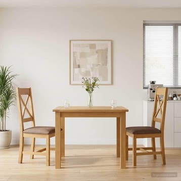 vidaXL Eetkamerstoel 2 pcs Massief Eikenhout Grijs 45 x 54 x, Huis en Inrichting, Verzenden, Nieuw