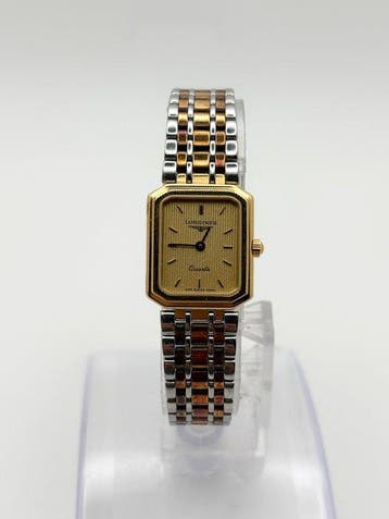 Longines - Longines Vintage Rectangular Gold Dial Quartz, Bijoux, Sacs & Beauté