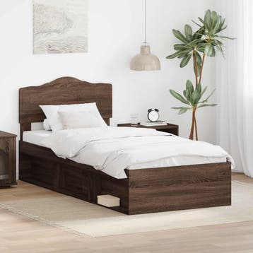 vidaXL Bedframe Bruin Eiken 75 x 190 cm Massief grenenhout, Verzenden, Nieuw