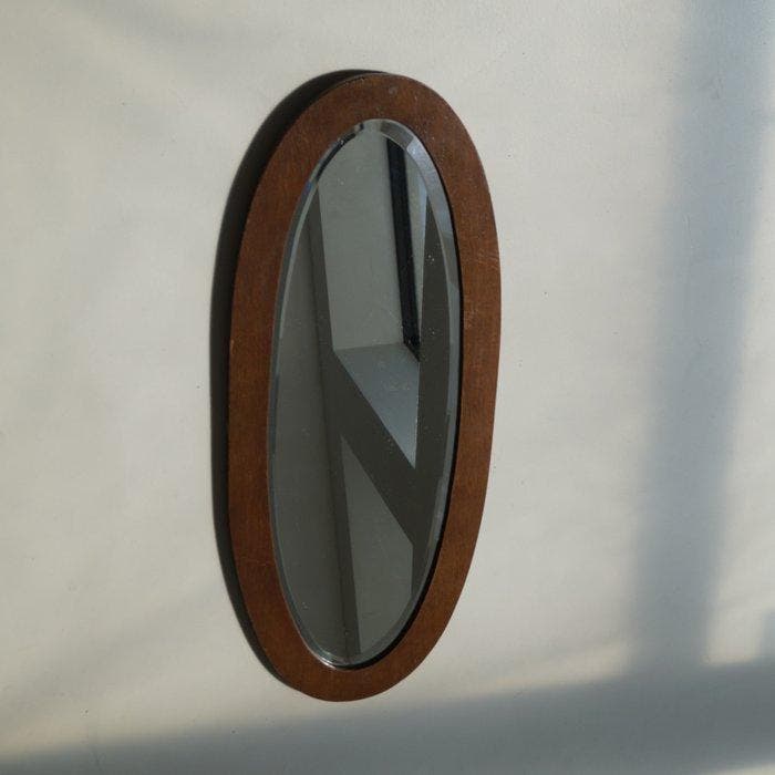 Spiegel - spiegel, Eik - Nederlandse Art Deco, Antiek en Kunst, Kunst | Designobjecten