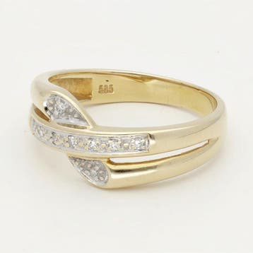 Bague - 14 carats Or jaune Diamant (Naturelle), Bijoux, Sacs & Beauté