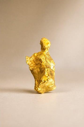 Goud Goud nugget - Hoogte: 9.37 mm - Breedte: 7.27 mm- 1.27
