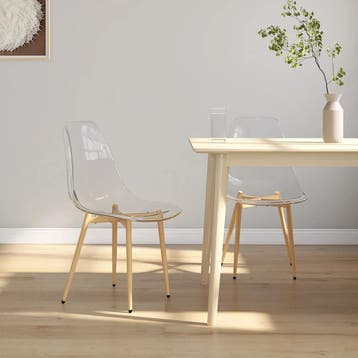 vidaXL Eetkamerstoelen 2 st PET transparant, Huis en Inrichting, Verzenden, Nieuw