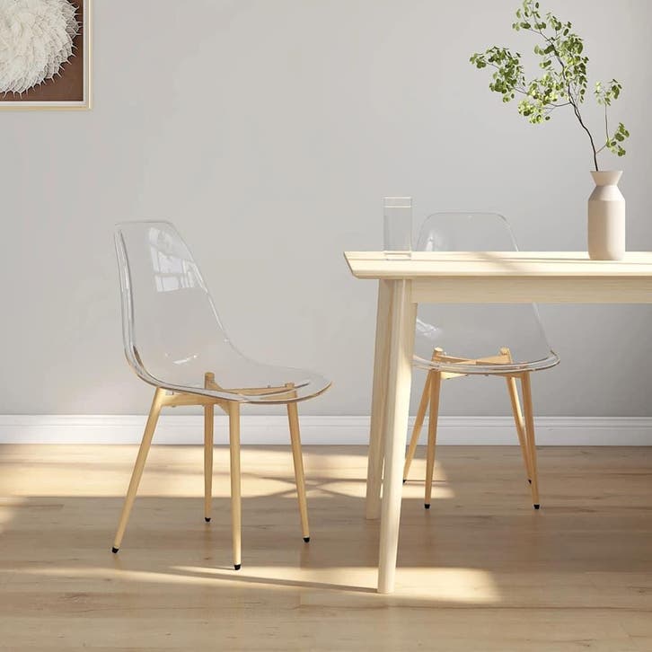 vidaXL Eetkamerstoelen 2 st PET transparant, Huis en Inrichting, Stoelen, Nieuw, Verzenden