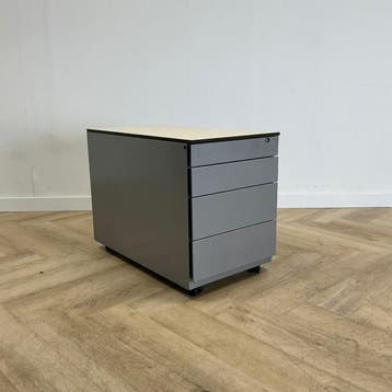 Ahrend ladeblok 4 lades (hxbxd) 76x42x57 cm, grijs - ahorn, Huis en Inrichting, Gebruikt