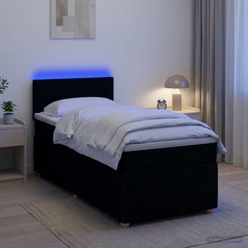 vidaXL Boxspringbed met matras met hoofdeinde Zwart 80 x 200, Verzenden