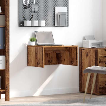 vidaXL Aan de muur bevestigd bureau Oud Hout Bewerkt hout, Verzenden