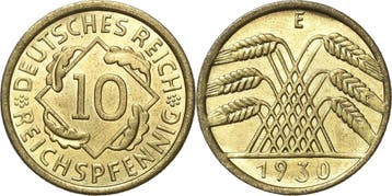 10 Reichspfennig 1930 Kleinmunten, Postzegels en Munten, Munten | Europa | Niet-Euromunten, Verzenden, België