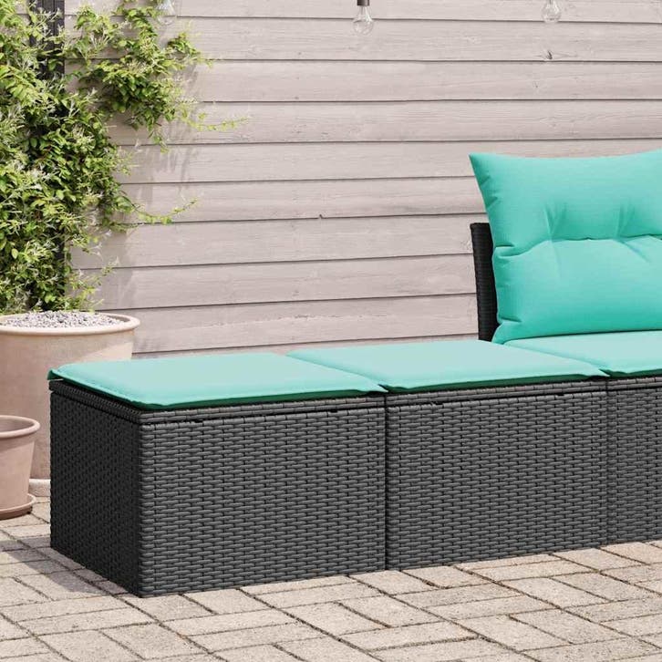 vidaXL 2-delige Loungeset met kussens poly rattan acacia, Tuin en Terras, Tuinsets en Loungesets, Loungeset, Nieuw, Verzenden