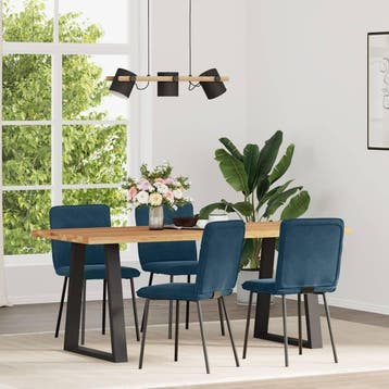vidaXL Eetkamerstoelen 4 st fluweel blauw, Verzenden, Nieuw