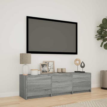 vidaXL TV-kast met LED 140x34x40 cm Grijs Sonoma, Huis en Inrichting, Verzenden, Nieuw
