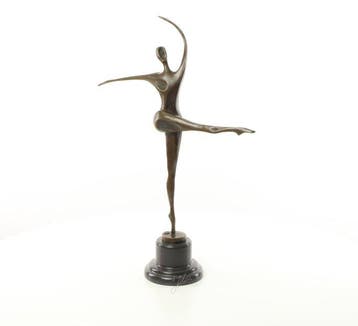 sculptuur, Modernist Bronze Sculpture – Elegant Dancing