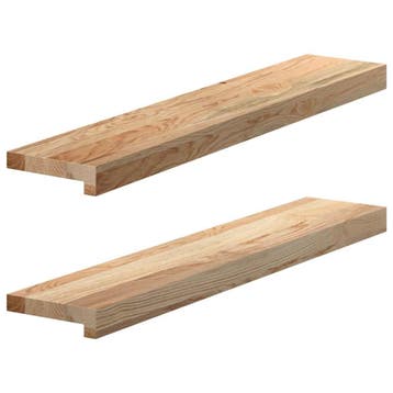 vidaXL Vensterbanken 2 st onbehandeld 80x15x2 cm massief, Verzenden