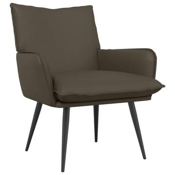 vidaXL Fauteuil Grijs Kunstleer, Huis en Inrichting, Verzenden, Nieuw