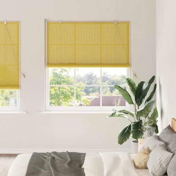 vidaXL Rolgordijn Geel 150 x 220 cm Bamboe, Huis en Inrichting, Verzenden, Nieuw